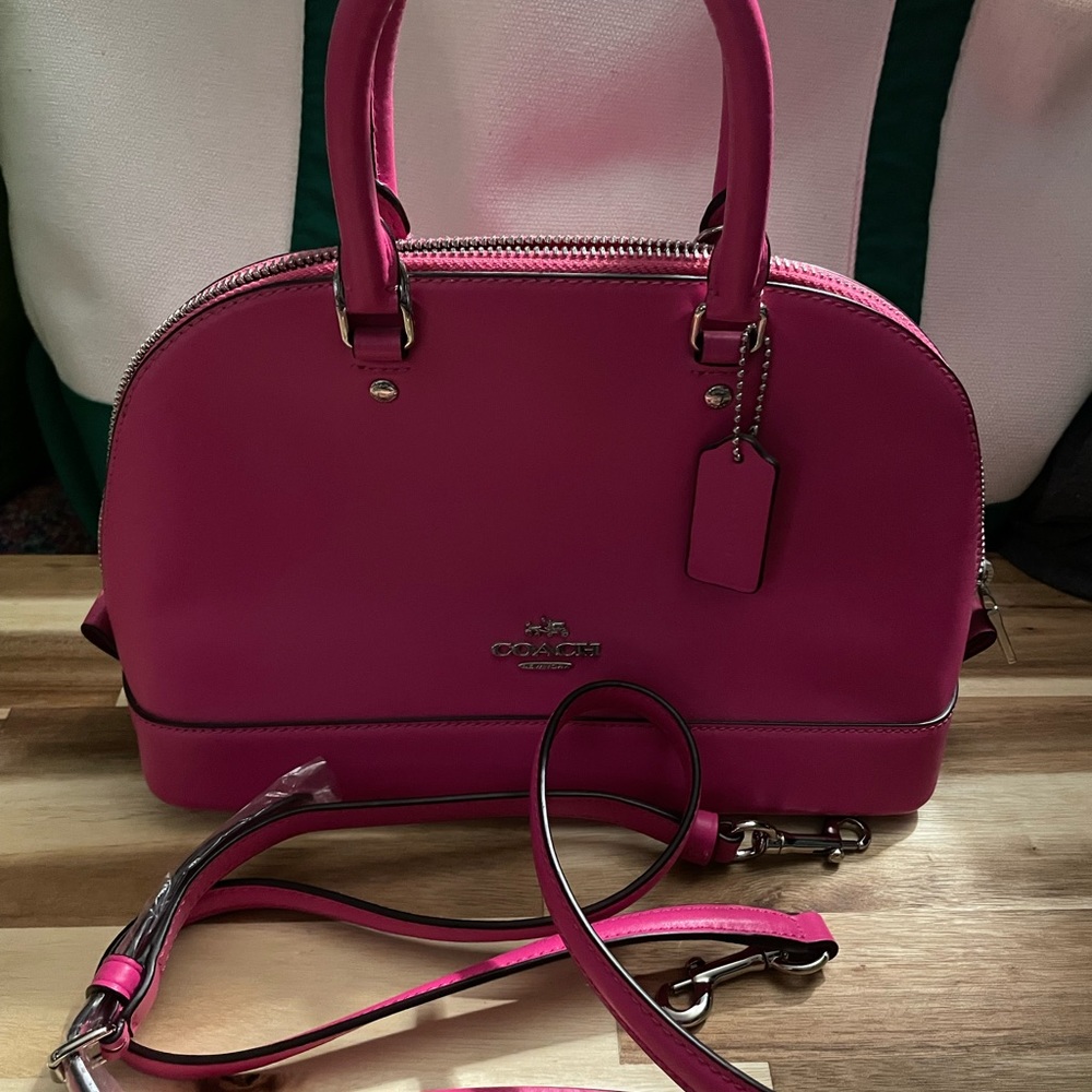 Authentic small coach bag- neon pink